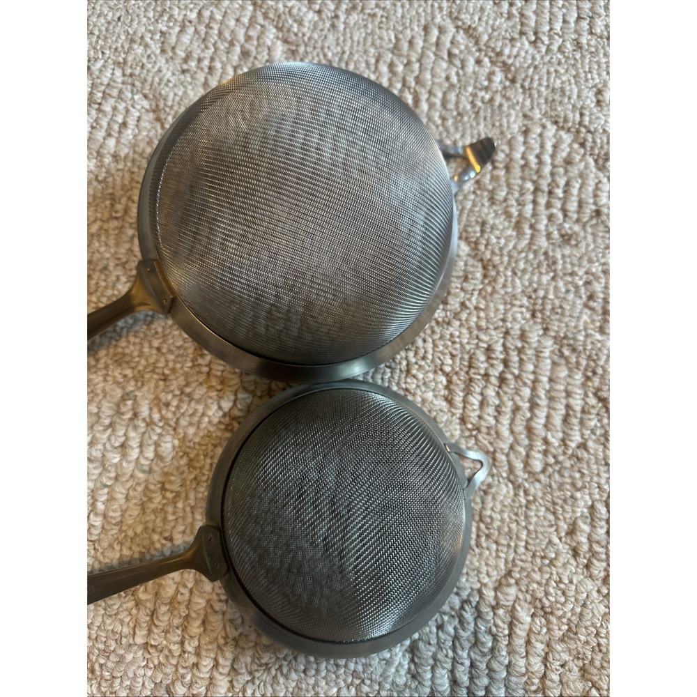 2 Piazza Mesh Multipurpose Stainless Steel Strainer, 7" And 5.5" EUC‎ - Picture 2 of 5